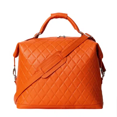 Laura Olaru Women's Yellow / Orange Alessandro Orange Leather Travel Bag In Yellow/orange