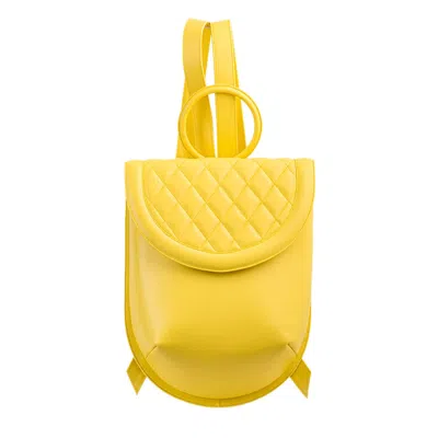 Laura Olaru Women's Yellow / Orange Luna Yellow Leather Backpack In Yellow/orange