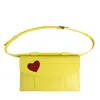 Laura Olaru Women's Yellow / Orange Zelda Yellow Leather Belt Bag With Red Heart Attached In Yellow/orange