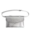 Laura Olaru Women's Zelda Silver Leather Belt Bag With Staples In Silver