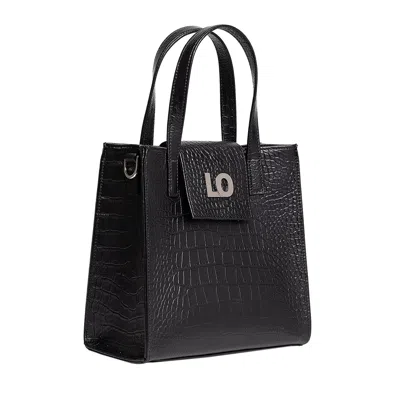 Laura Olaru Women's Zitta Black Croco Leather Bag