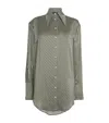 Laura Pitharas Silk Geometric Print Shirt In Green