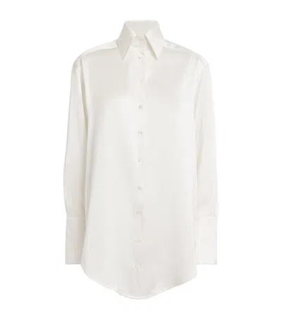 Laura Pitharas Silk Oversized Shirt In Ivory