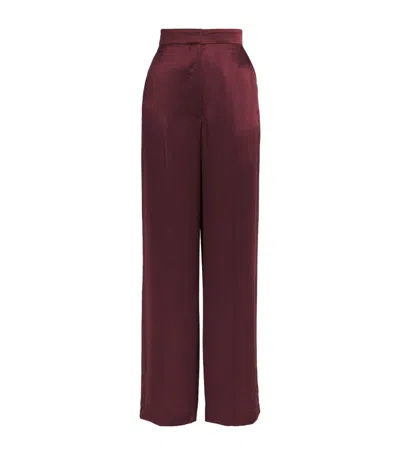 Laura Pitharas Silk Wide-leg Trousers In Purple