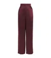 Laura Pitharas Silk Wide-leg Trousers In Purple