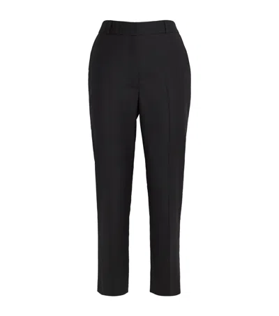 Laura Pitharas Wool Hem-split Trousers In Black