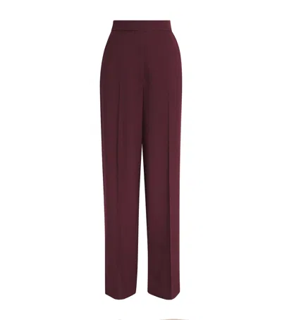 Laura Pitharas Wool Wide-leg Trousers In Purple