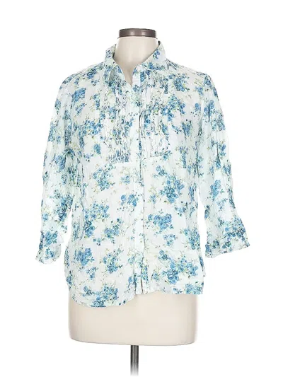 Pre-owned Laura Scott 3/4 Sleeve Blouse In Blue