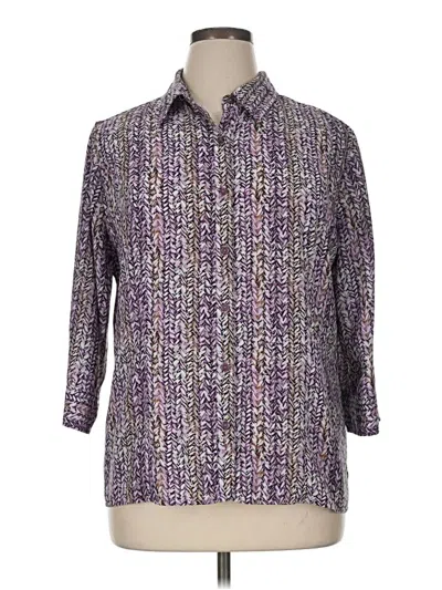 Pre-owned Laura Scott 3/4 Sleeve Blouse In Purple