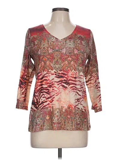 Pre-owned Laura Scott 3/4 Sleeve Blouse In Red