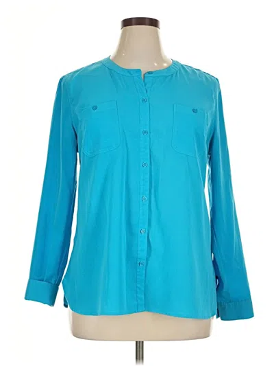 Pre-owned Laura Scott 3/4 Sleeve Blouse In Teal