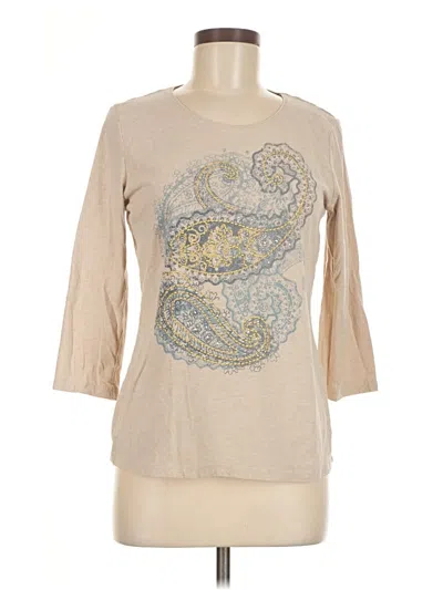 Pre-owned Laura Scott 3/4 Sleeve T-shirt In Brown