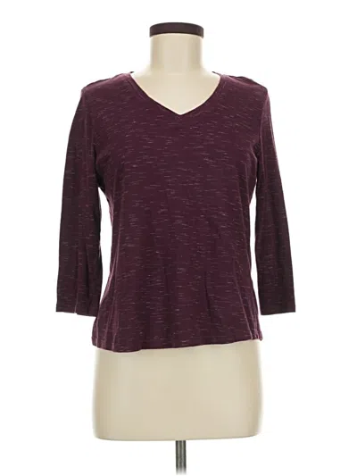 Pre-owned Laura Scott 3/4 Sleeve T-shirt In Burgundy