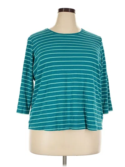 Pre-owned Laura Scott 3/4 Sleeve T-shirt In Teal