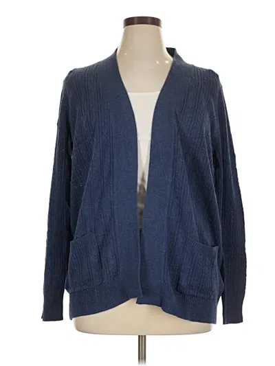 Pre-owned Laura Scott Cardigan Sweater In Blue