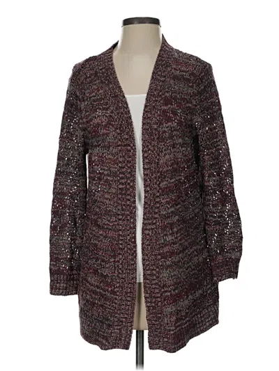 Pre-owned Laura Scott Cardigan Sweater In Burgundy