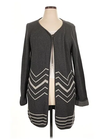 Pre-owned Laura Scott Cardigan Sweater In Gray
