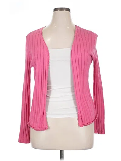 Pre-owned Laura Scott Cardigan Sweater In Pink