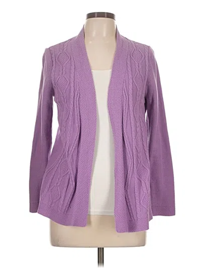 Pre-owned Laura Scott Cardigan Sweater In Purple
