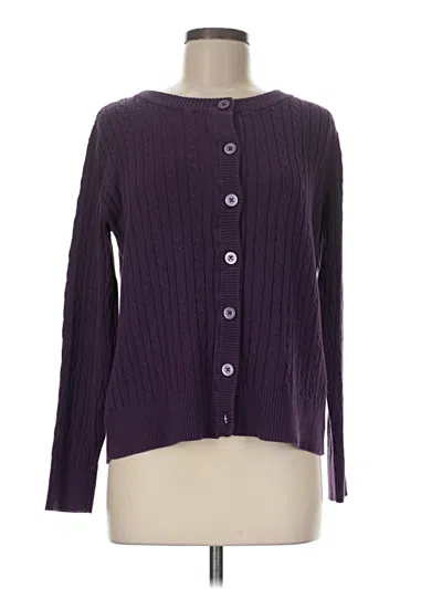 Pre-owned Laura Scott Cardigan Sweater In Purple
