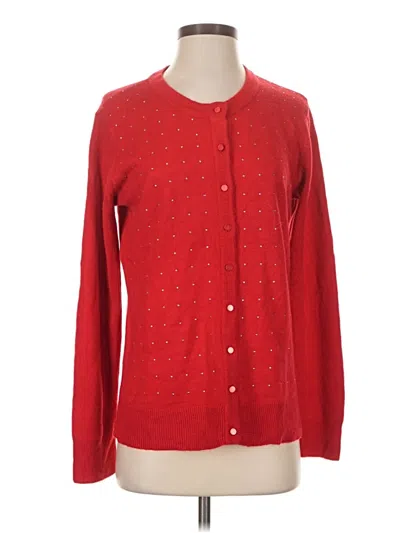 Pre-owned Laura Scott Cardigan Sweater In Red