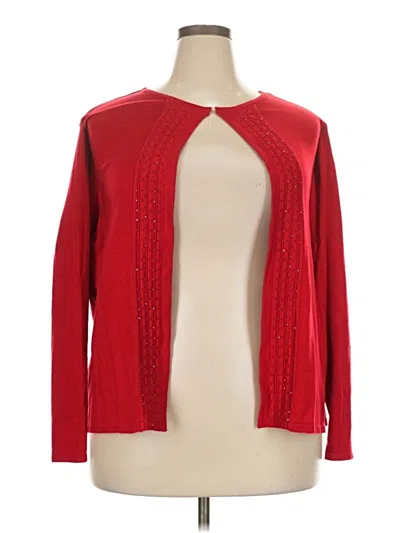 Pre-owned Laura Scott Cardigan Sweater In Red