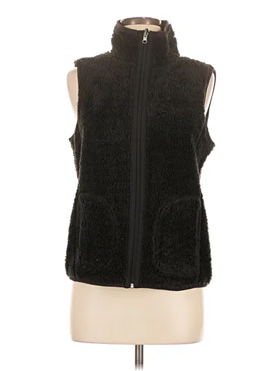 Pre-owned Laura Scott Faux Fur Vest In Black