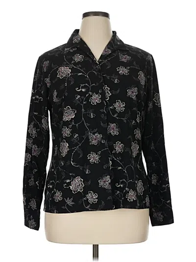 Pre-owned Laura Scott Long Sleeve Blouse In Black