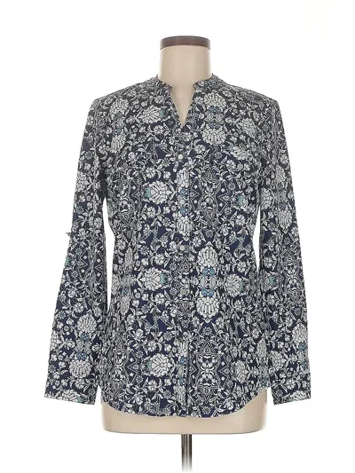 Pre-owned Laura Scott Long Sleeve Blouse In Blue