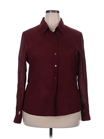 Pre-owned Laura Scott Long Sleeve Blouse In Burgundy
