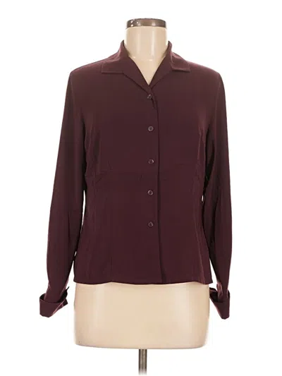 Pre-owned Laura Scott Long Sleeve Blouse In Burgundy