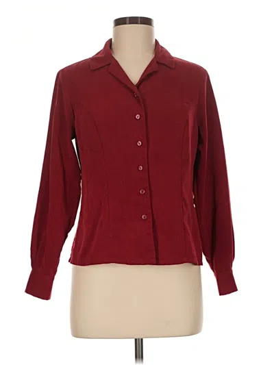 Pre-owned Laura Scott Long Sleeve Blouse In Burgundy