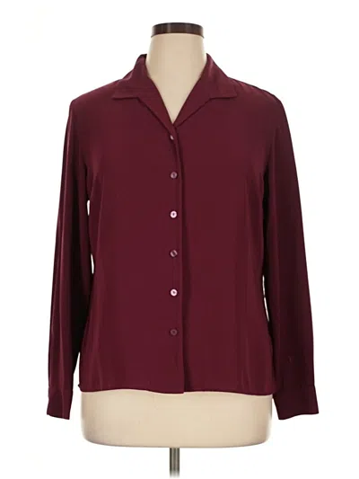 Pre-owned Laura Scott Long Sleeve Blouse In Burgundy