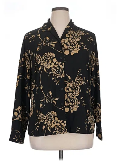 Pre-owned Laura Scott Long Sleeve Blouse In Gold