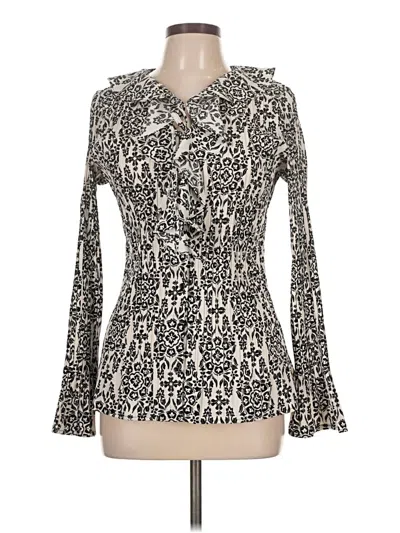Pre-owned Laura Scott Long Sleeve Blouse In Ivory