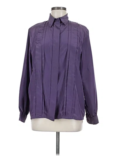 Pre-owned Laura Scott Long Sleeve Blouse In Purple