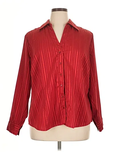 Pre-owned Laura Scott Long Sleeve Blouse In Red