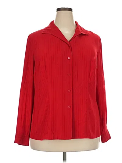 Pre-owned Laura Scott Long Sleeve Blouse In Red