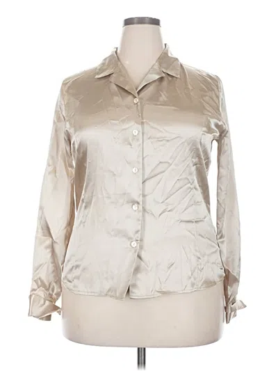 Pre-owned Laura Scott Long Sleeve Blouse In Silver