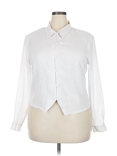 Pre-owned Laura Scott Long Sleeve Blouse In White