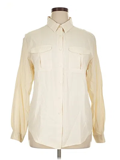 Pre-owned Laura Scott Long Sleeve Button Down Shirt In Ivory