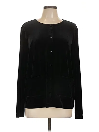 Pre-owned Laura Scott Long Sleeve Top Black Square Neckline Tops