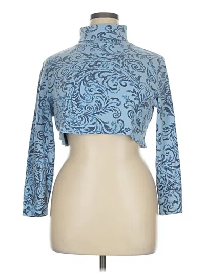 Pre-owned Laura Scott Long Sleeve Turtleneck In Blue
