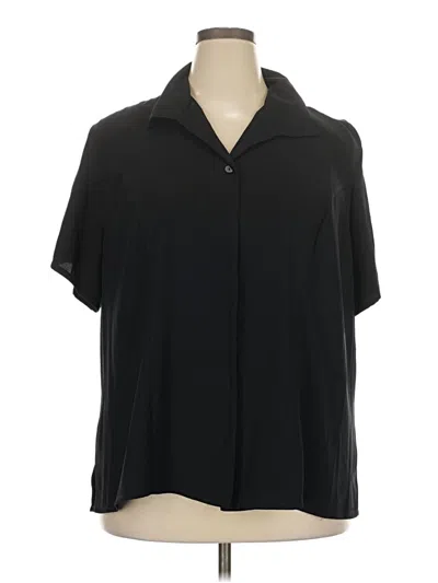 Pre-owned Laura Scott Short Sleeve Blouse In Black