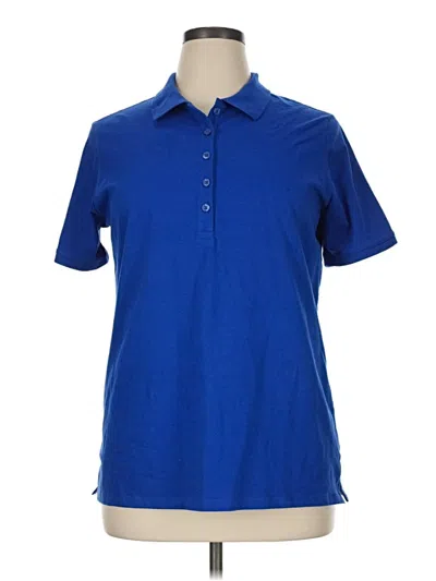 Pre-owned Laura Scott Short Sleeve Blouse In Blue