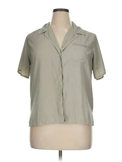Pre-owned Laura Scott Short Sleeve Blouse In Gray
