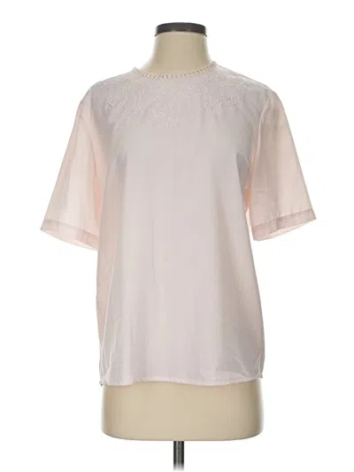 Pre-owned Laura Scott Short Sleeve Blouse In Ivory
