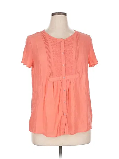Pre-owned Laura Scott Short Sleeve Blouse In Orange