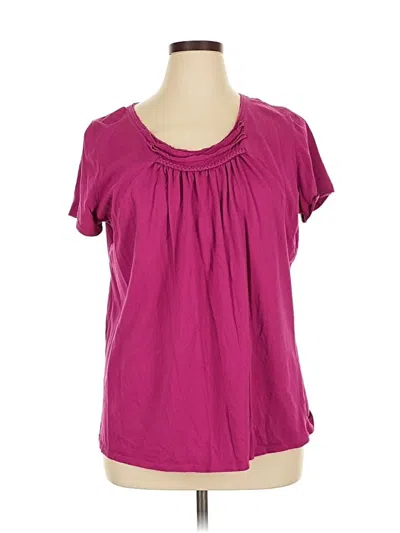 Pre-owned Laura Scott Short Sleeve Blouse In Purple