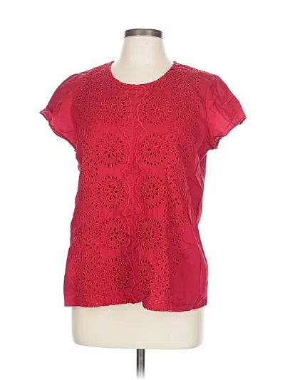 Pre-owned Laura Scott Short Sleeve Blouse In Red